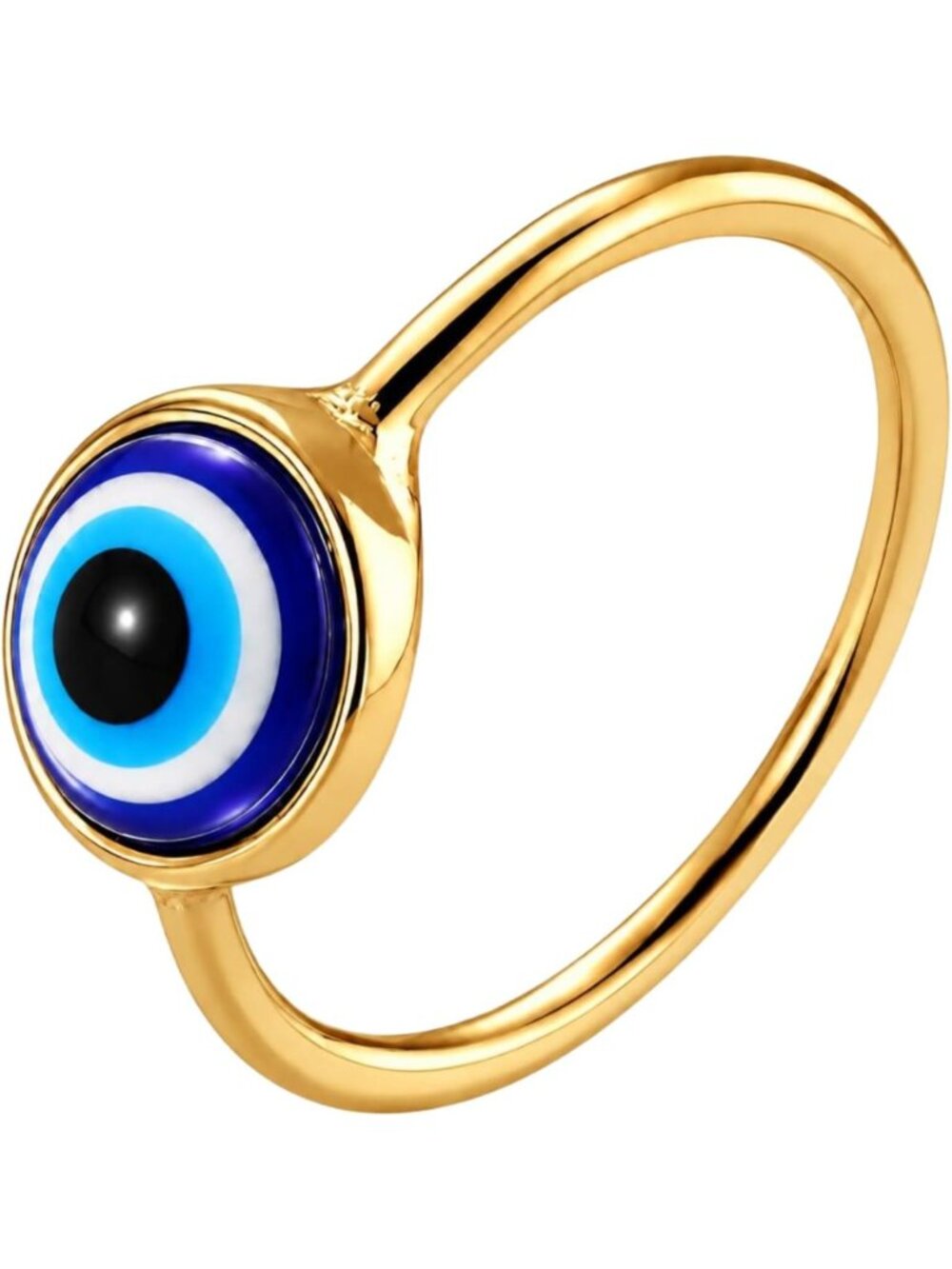 Gold Tone Evil Eye Ring for Women | Gold Plated Stainless Steel | Minimalist